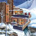 Falling Snow Classic Modern House