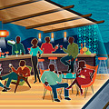 Mid Century Modern Cocktail Hour Panorama